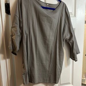 New never worn. Amazon Women's Gray Tunic Top. Fits more like a large